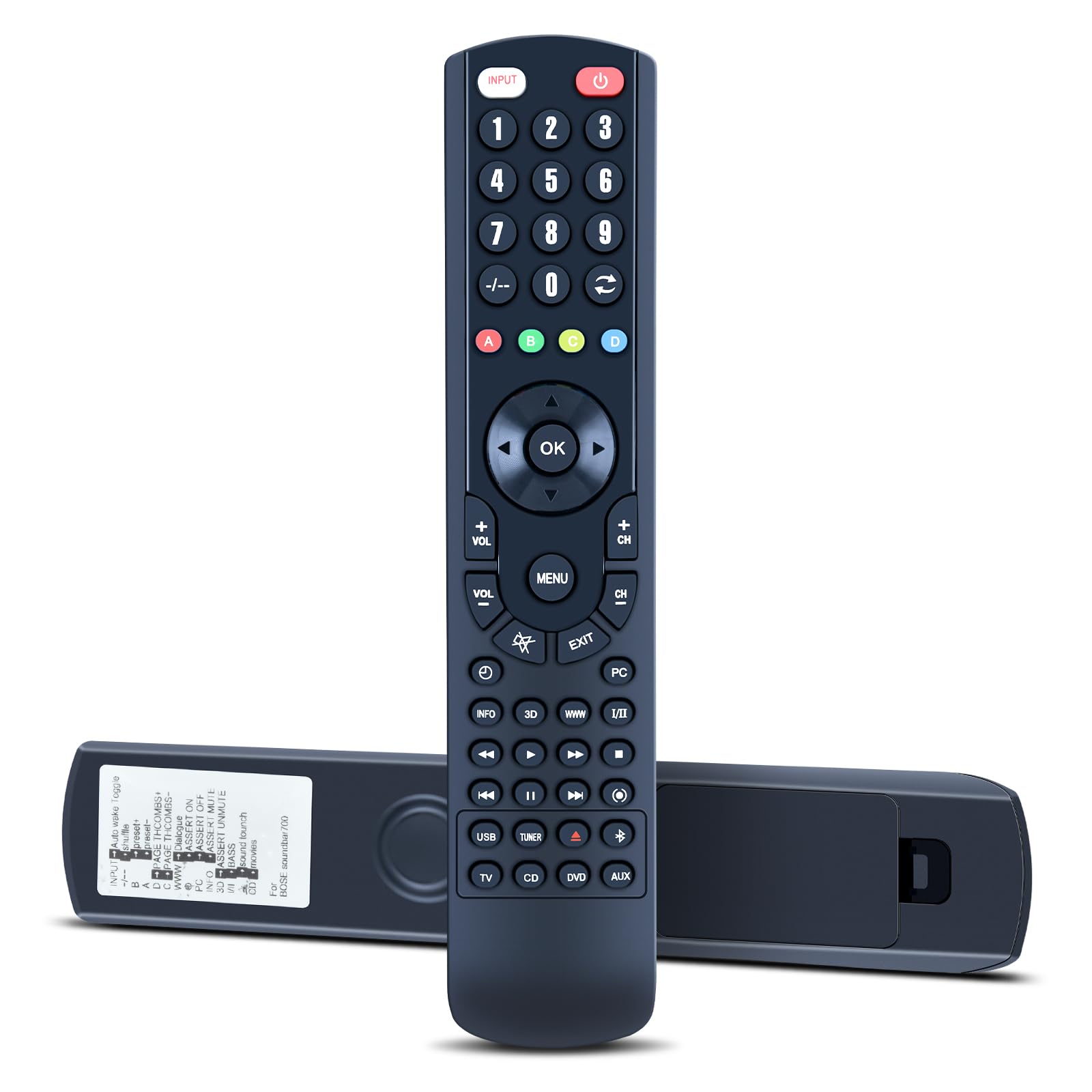 Telecomando di ricambio adatto per Bose Soundbar 500 700, 809945-0010 (nessuna funzione WiFi e Bluetooth)