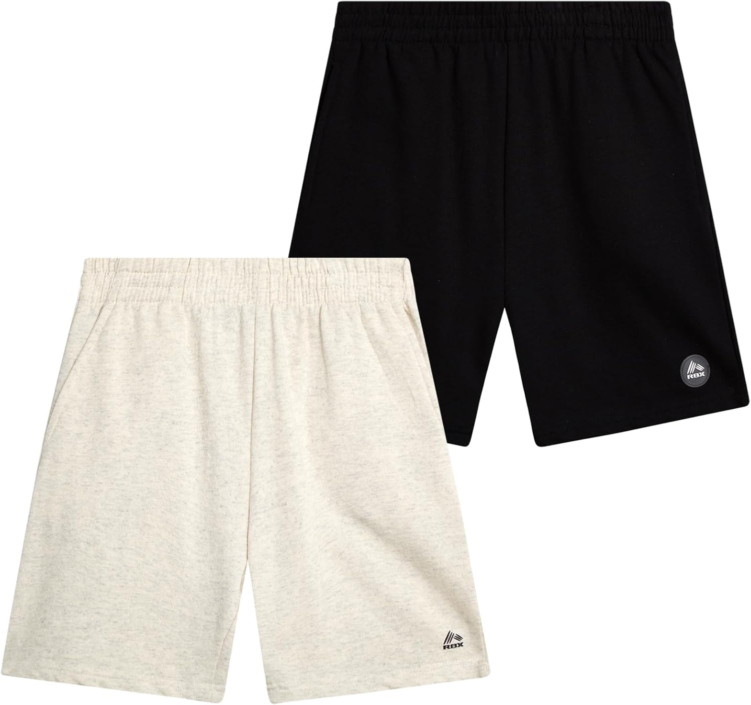 RBX Boys Athletic Shorts – 2 Pack Active Performance Fleece Boys Shorts with Pockets – Youth Kids Basketball Gym Short
