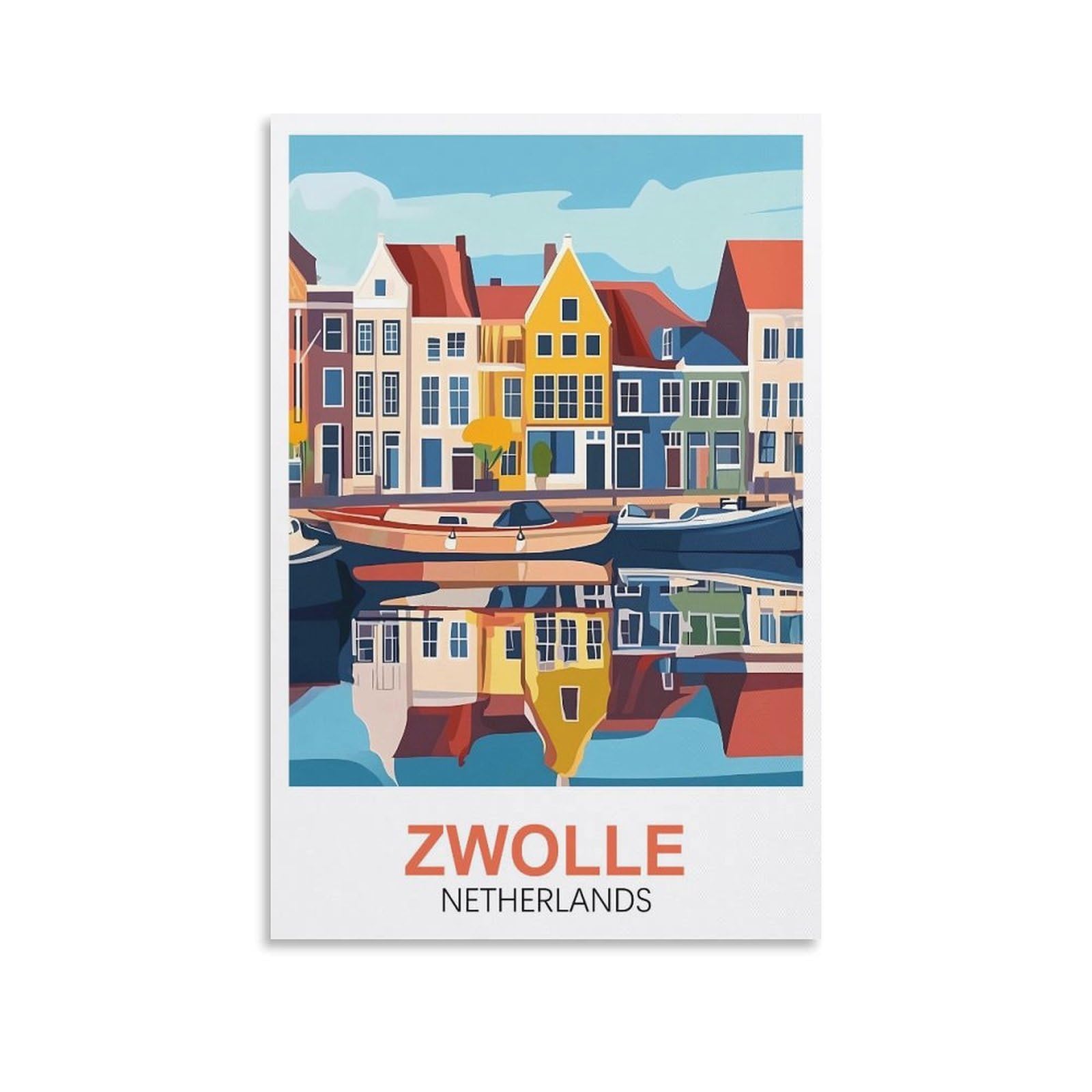 EZMLFA 5D Diamond Art Kits for Beginner,Zwolle Netherlands,DIY Round Full Drill Crystal Art Craft Painting for Home Wall Decor 50x60cm