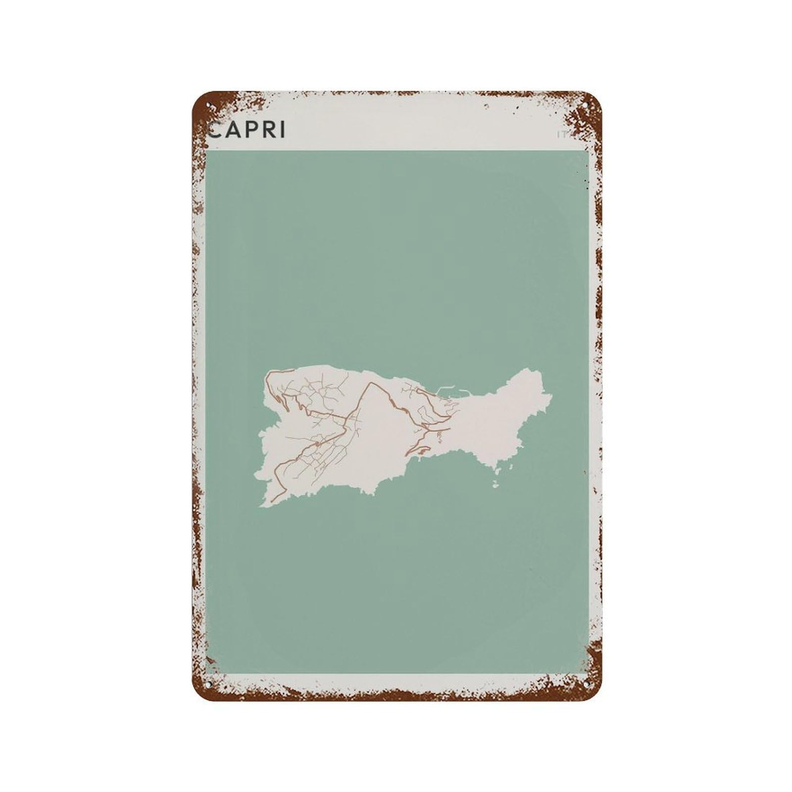 xiaoxiaoshen Capri Map Italy Travel Gift Scandi (2) Wall Decor Art Metal Tin Poster Modern Home Decor Art Home Bar Shop Decorations Vintage Sign 30x20cm