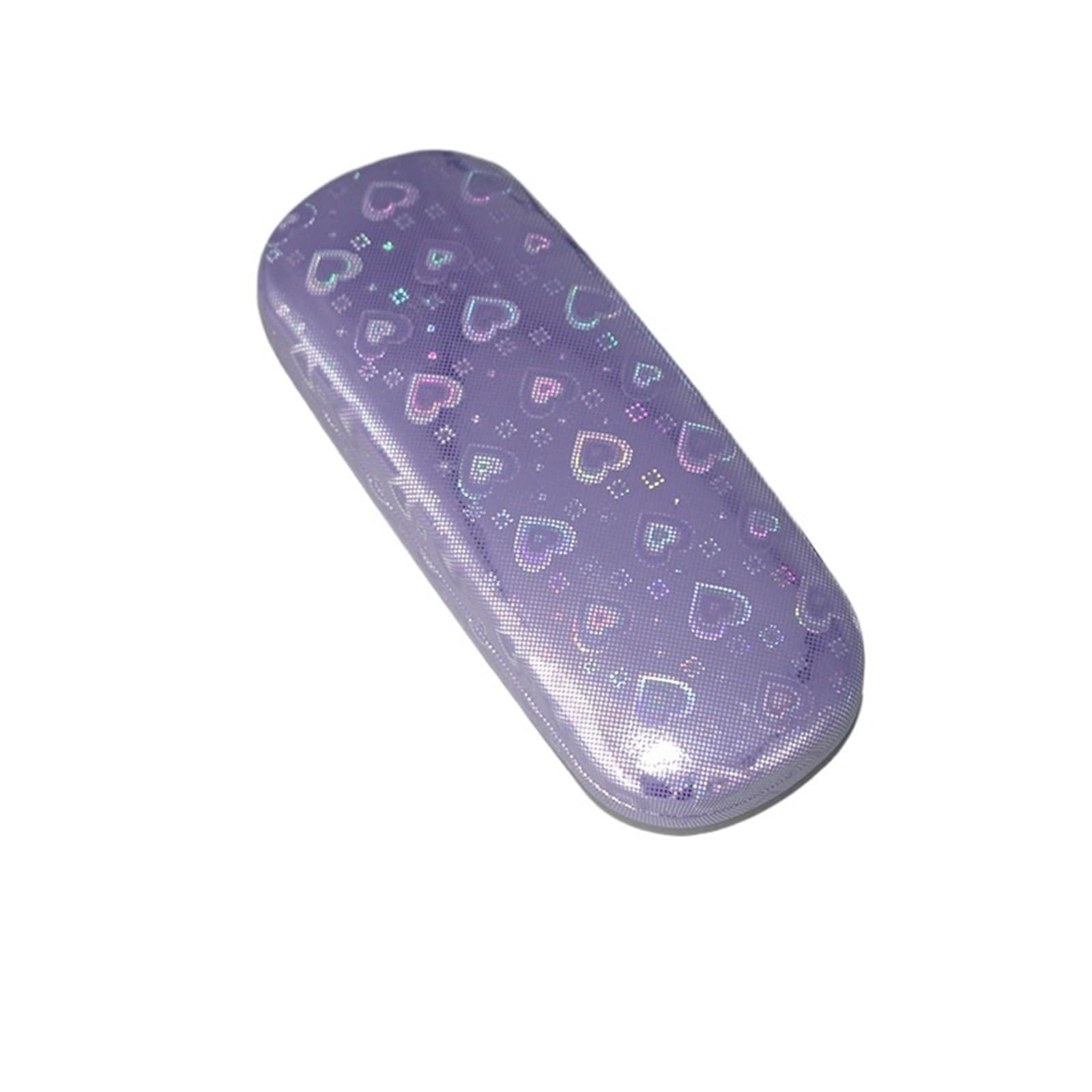 Brillenetui, 1 Stück Tragbares Brillenetui mit Aufdruck, Aufbewahrungsbox for Reisebrillen, Herren und Damen(Purple)