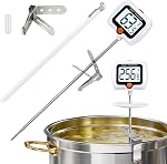 10" Long Digital Candy Fry Thermometer with Pot Clip Rotating Display Best Instant Read Food Meat for Candy Making or Frying