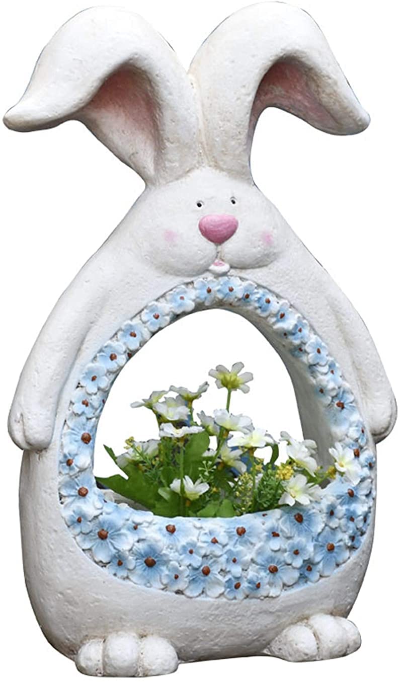 50 cm wysoka duża doniczka ogrodowa bobby królik sadzarka, wewnątrz/na zewnątrz królik z długimi uszami, statuetka ogrodowa do roślin, sukulentów, doniczka dekoracyjna