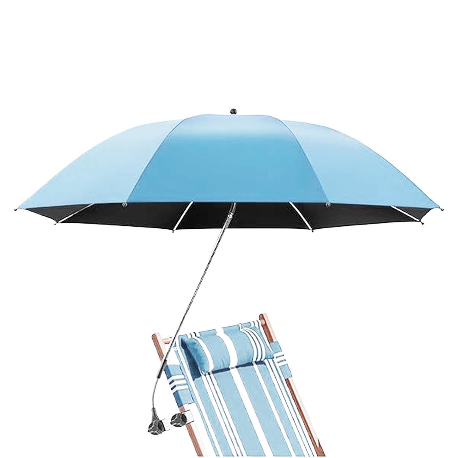 Ombrello da campeggio con clip, 360 gradi, regolabile, pieghevole, accessorio di protezione, dispositivo antivento versatile per pesca, patio, sedia a rotelle, giardino, cortile, piscina