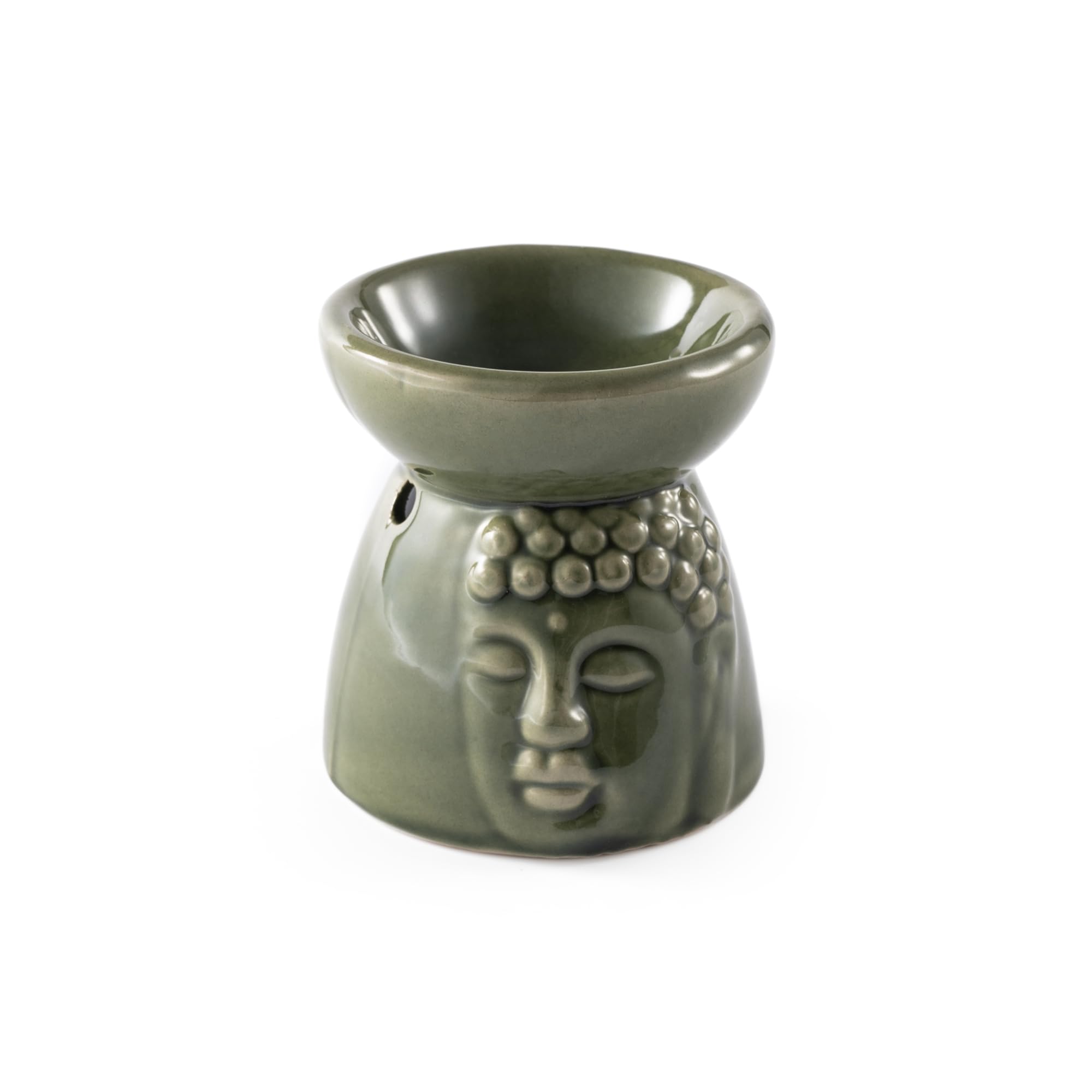 Myga Ceramic Oil Burner - Buddha or Elephant Wax Warmer for Essential Fragrance Oils and Wax Melts - Tealight Candle Holder for Aromatherapy, Relaxation & Meditation - Gift for Women & Men (Buddha)