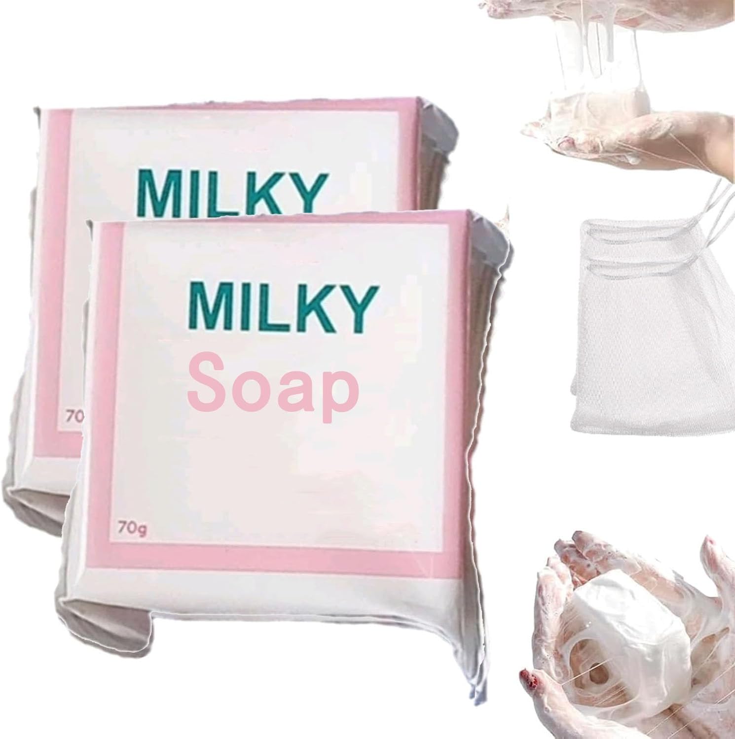 Milky Gluta White Soap 20x, Milky Gluta White Soap, Glutamilk Soaps, Milkygluta 𝐒𝐨𝐚𝐩 Bar Premium, Deep Cleanse (2pcs)