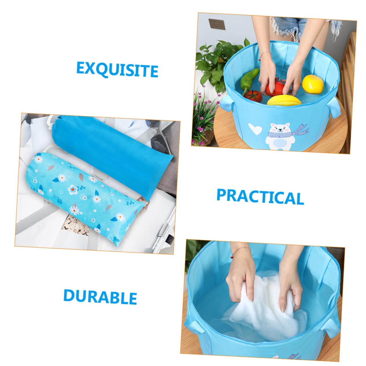 balacoo Portable Foot Bath Bag Foot Bucket Collapsible Camping Water Container Foldable Wash Basin