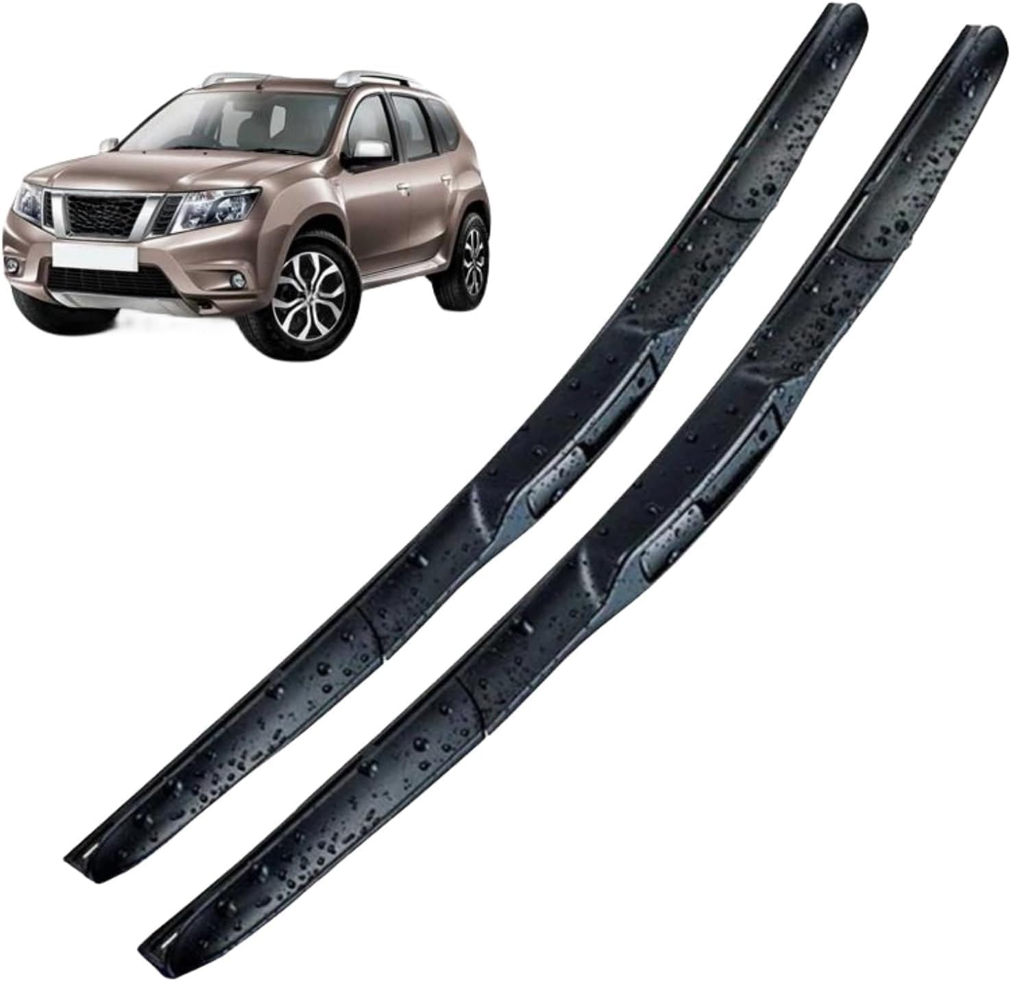 ZhangXD Front Windscreen Wipers For Nissan Terrano 2011-2016, Windshield Window Brush Front Wiper Blades All-Weather Replacement Set Easy Installation