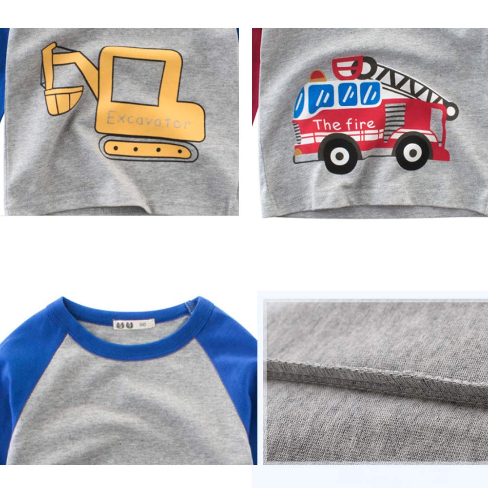 Maglietta a maniche lunghe per bambini, 100% cotone, per bambini, confezione da 3