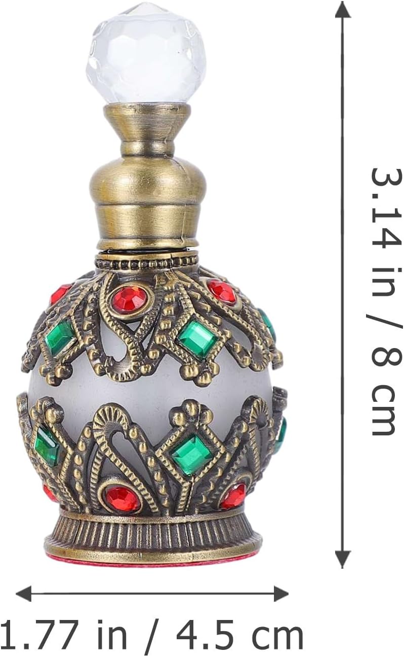 2pcs Ml Vintage Refillable Glass Perfume Bottle with Diamond Inlay