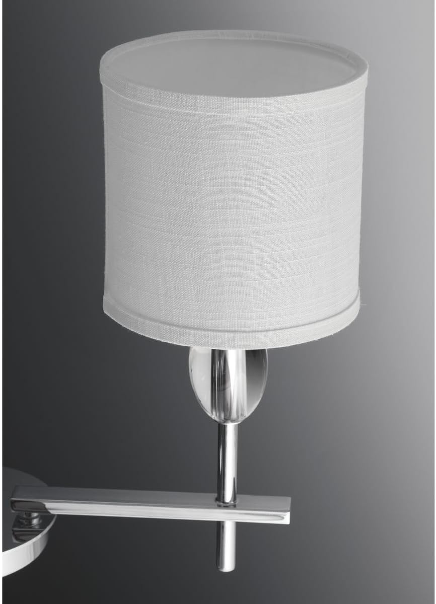 Polished Chrome Dimmable Bath Vanity Light with Linen Shade