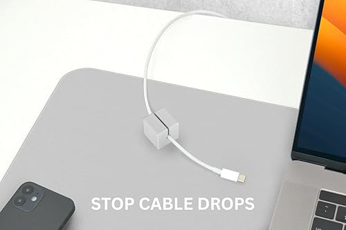 Miniatura 3 de Function101 Bloques de cables (nueva versión)  Paquete de 4  Color gris  Organizador magnético de cablecable  Bloques de silicona extra pesados y