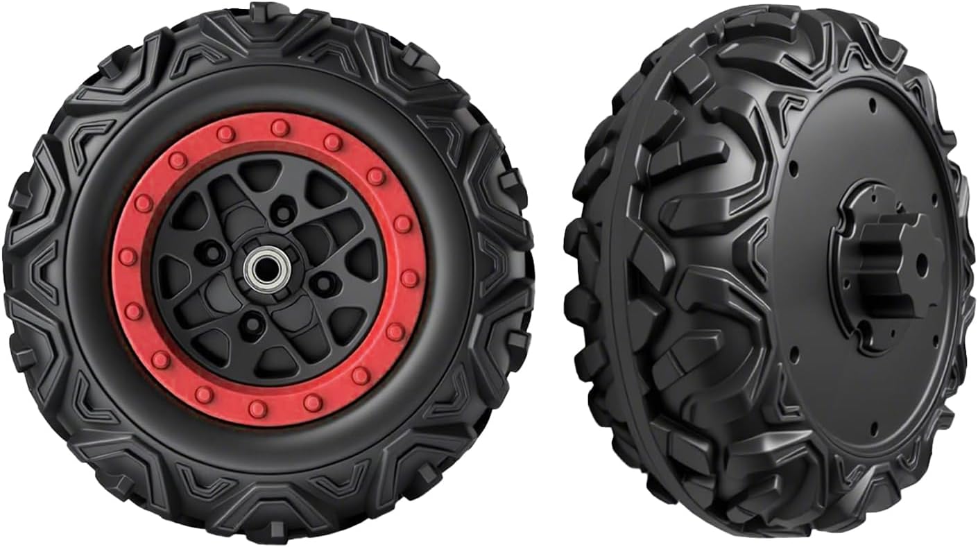 2 Pack 21CM/8.5'' PU Solid EVA Foam Tire for Power Wheels Go Kart Upgrade,1.2CM/0.47in Aperture Front/Rear Wheel for Car/SUV/UTV/ATV/Go Kart Replacement Parts,Free Coupler (8.5in Tires)