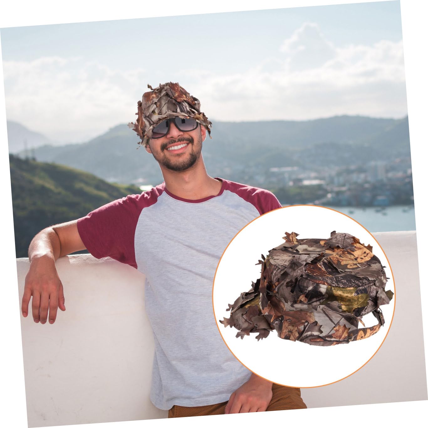 Beaupretty Chapeau de Camouflage Décoration de Casquette Ajustable et Portable pour Chasse pour Hommes
