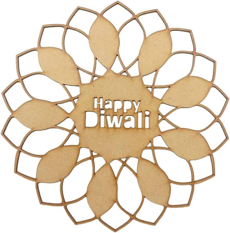 Rangoli Stencils, 3mm MDF Big Rangoli Stencil for Diwali or Many Other Festivals DIY-11 in (1 pc) Rangoli MDF Stencils for Floor Decoration