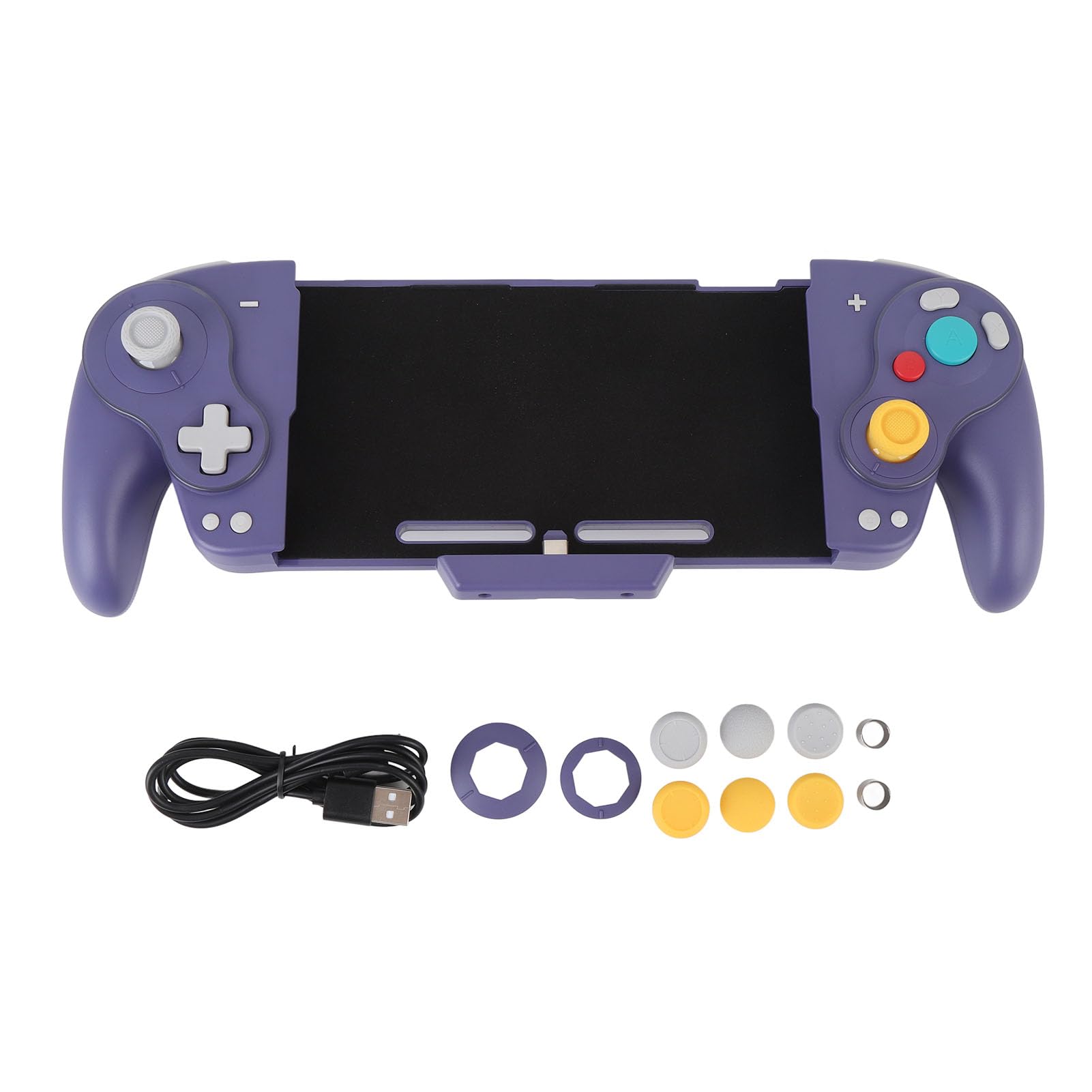 Controlador Joypad Inalámbrico con Teclas Mecánicas RGB con Ajustable para Interruptor y Interruptor OLED, Joypad Ligero de una Pieza para Jugadores (PURPLE)