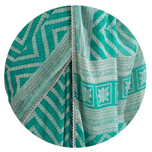 Image of MIRCHI FASHION Women Saree Leheriya Print Chiffon | Lightweight Traditional Sari for Farewell and Wedding Ceremonies with Unstitched Blouse Piece