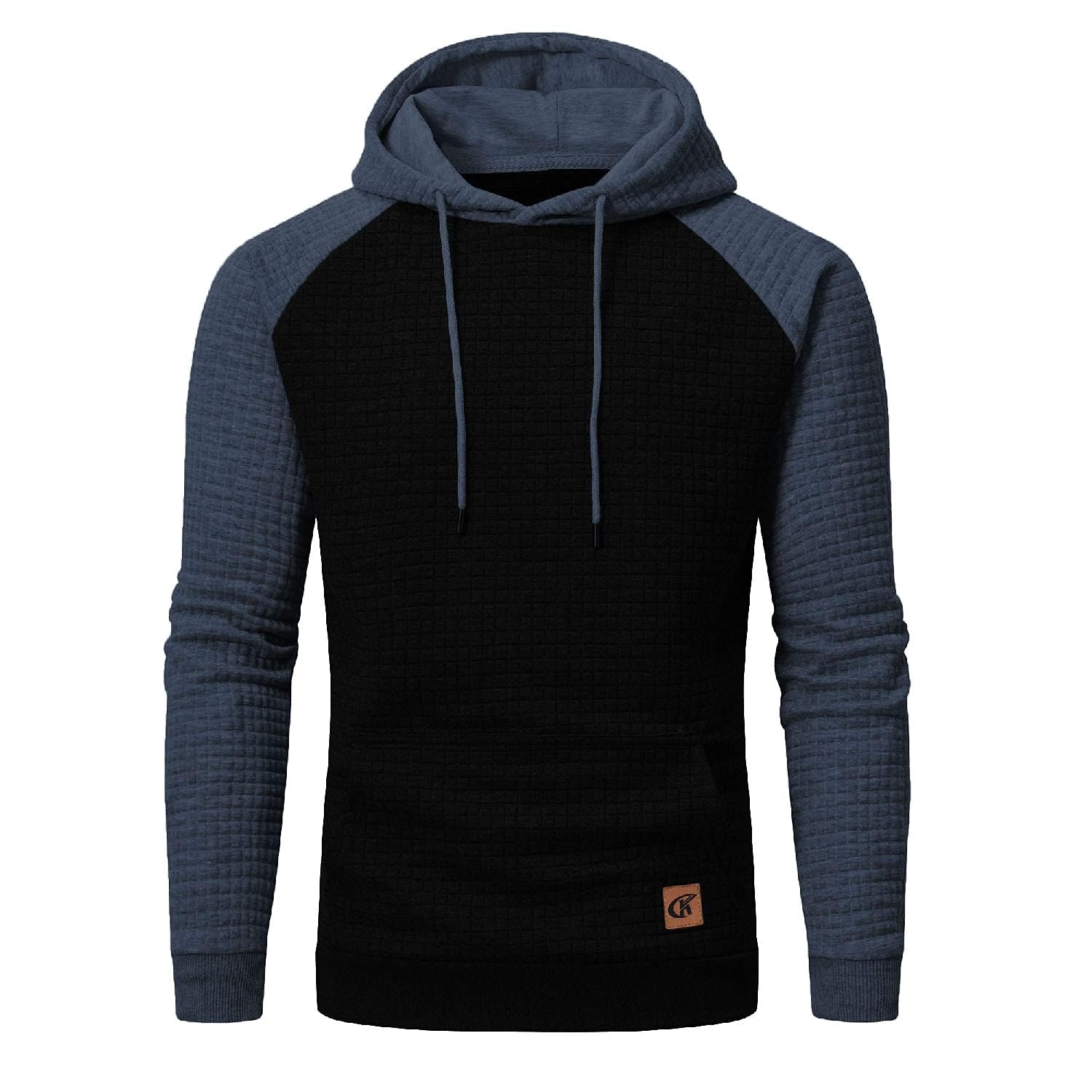 YuKaiChen Herren Kapuzenpullover Casual Langarm Karierten Kordelzug Jacquard Hooded Sweat mit Fleece Innenseite