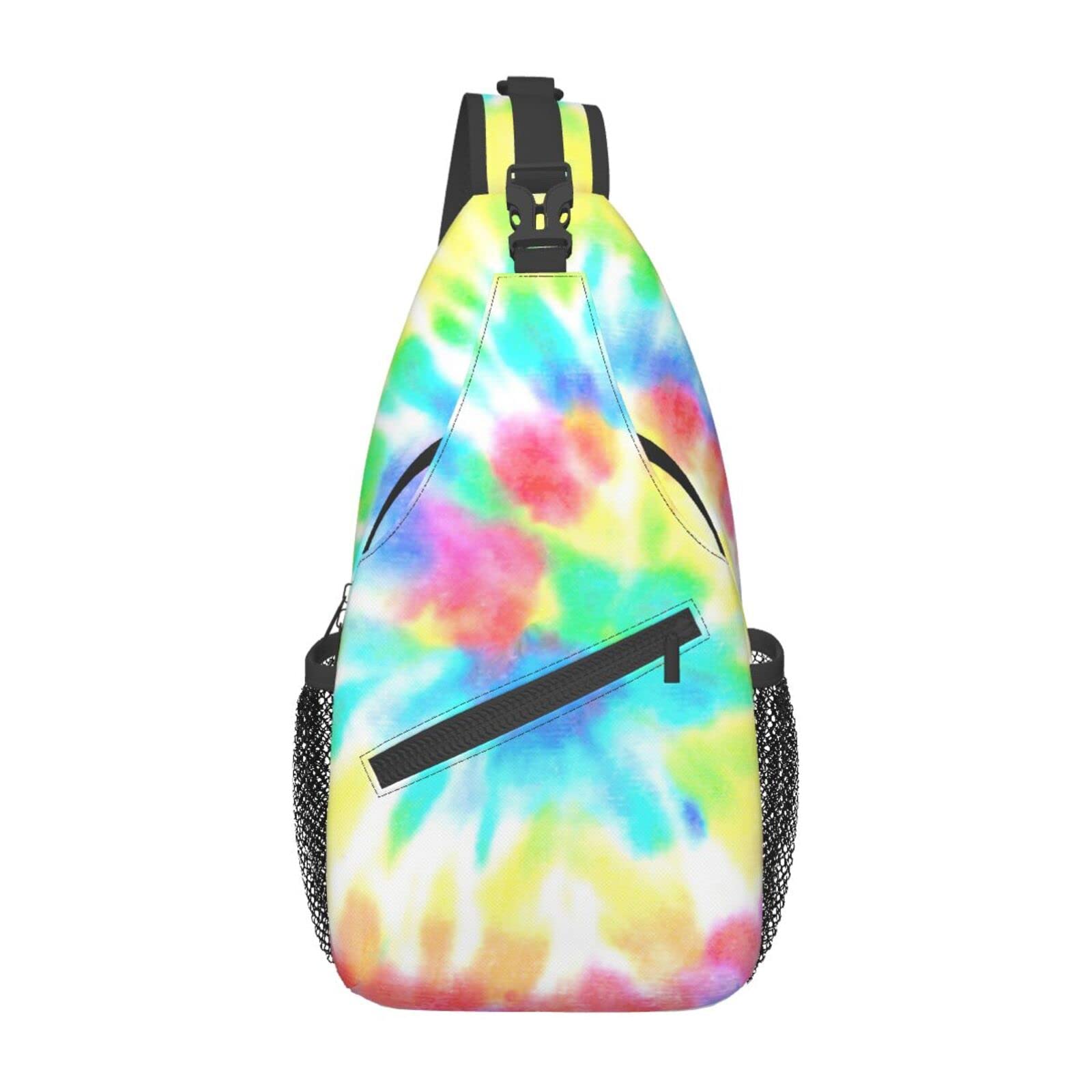 Zrexuorainbow Tie Dye Unisex Chest Bags Crossbody Sling Backpack