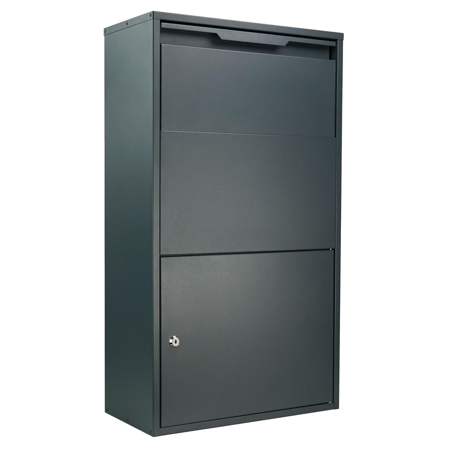 MOCAVI Paketbox 55 Paketkasten Anthrazit RAL 7016 rostfrei wetterfest mit Schloss