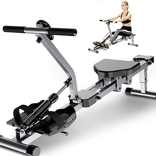 FBITE FXJ Foldable Rowing Machines Rowing Machine for Home Use Foldable, Adjustable Resistance Rowing Machine with LCD Display, Fitness Cardio Workout Weight Loss Rower, Silver Gray