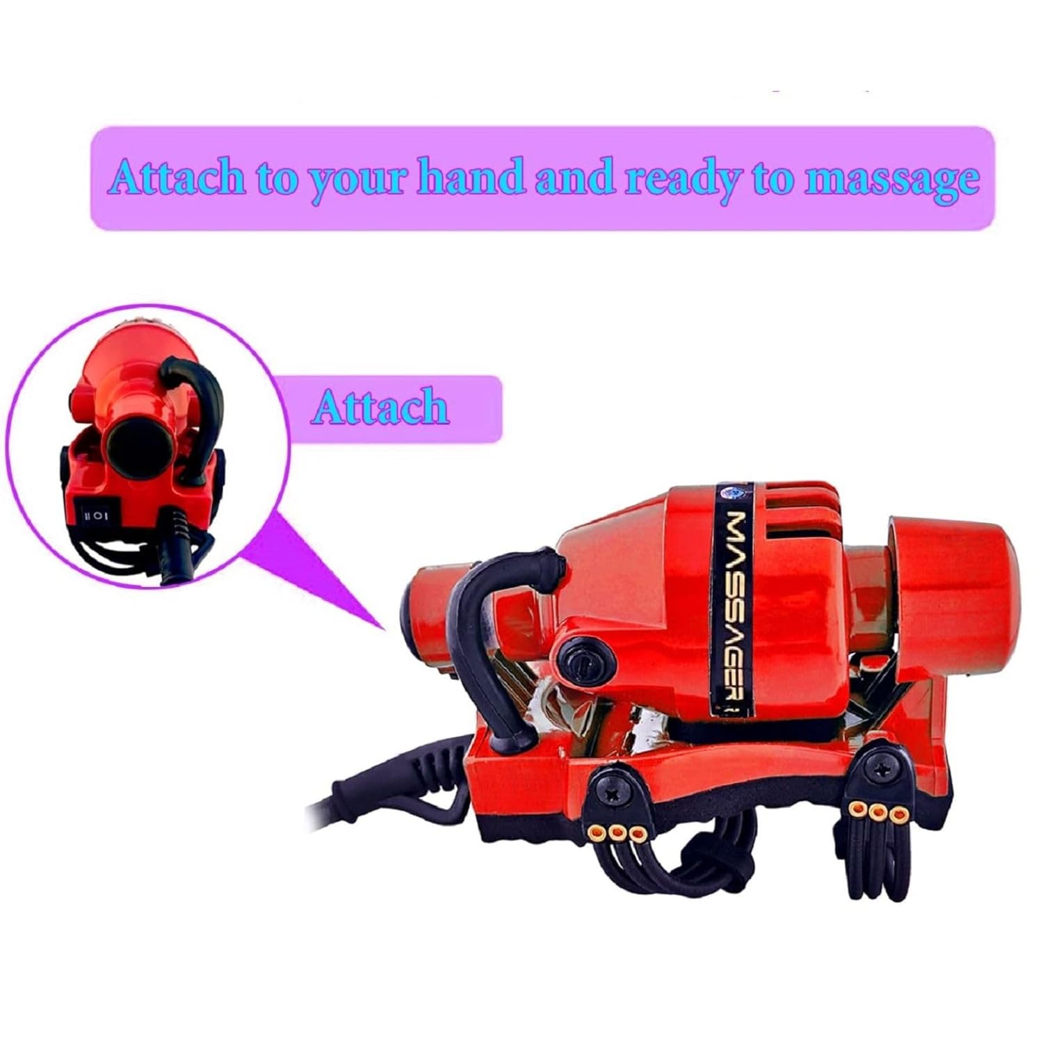 Shopeleven daul speed head massage machine for full body and pain relief tool (red) Shopeleven daul speed head massage machine for full body and pain relief tool (red)