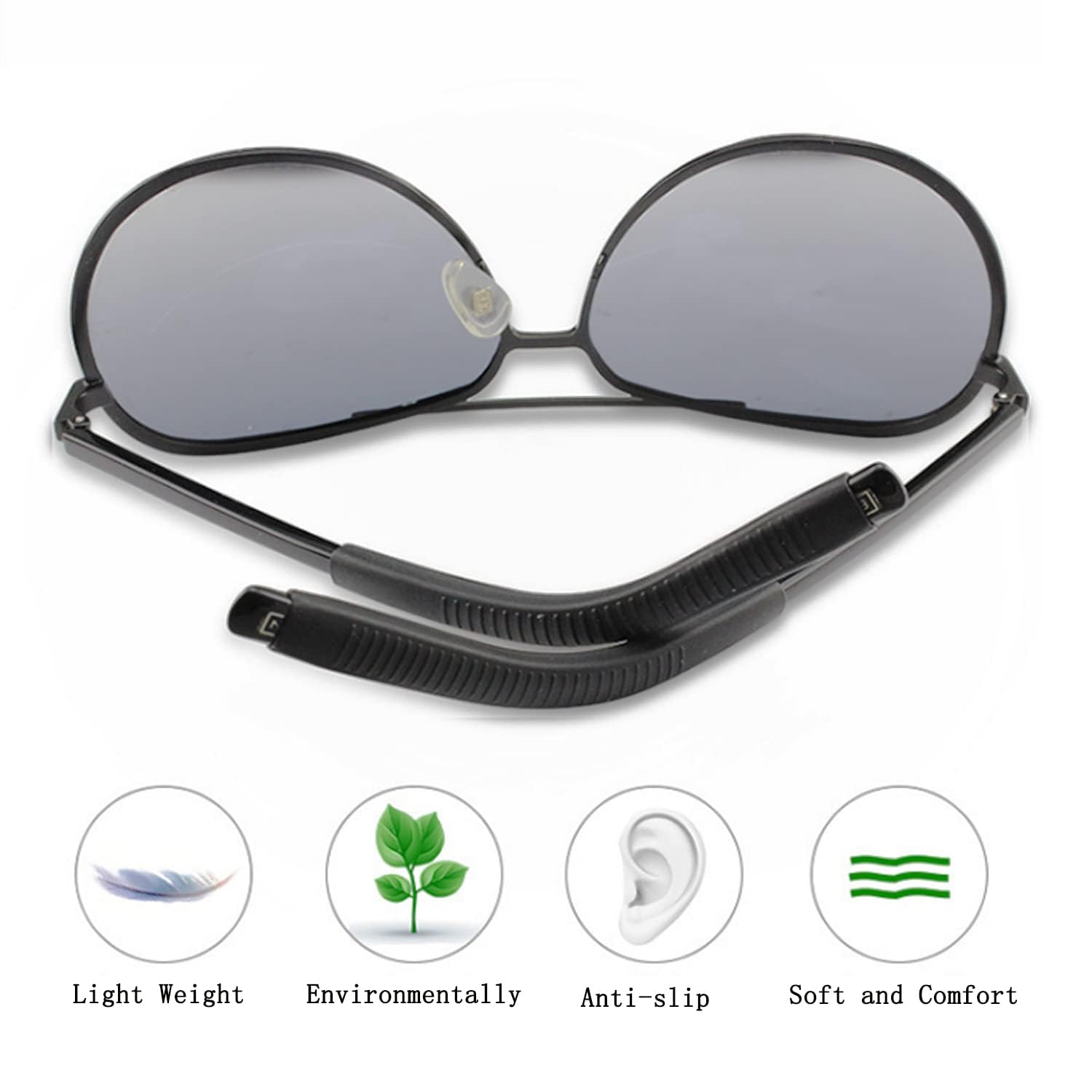 KECHIO Eyeglass End Tips Silicone Eye Glasses Temple Tips Anti-Slip Elastic Glasses