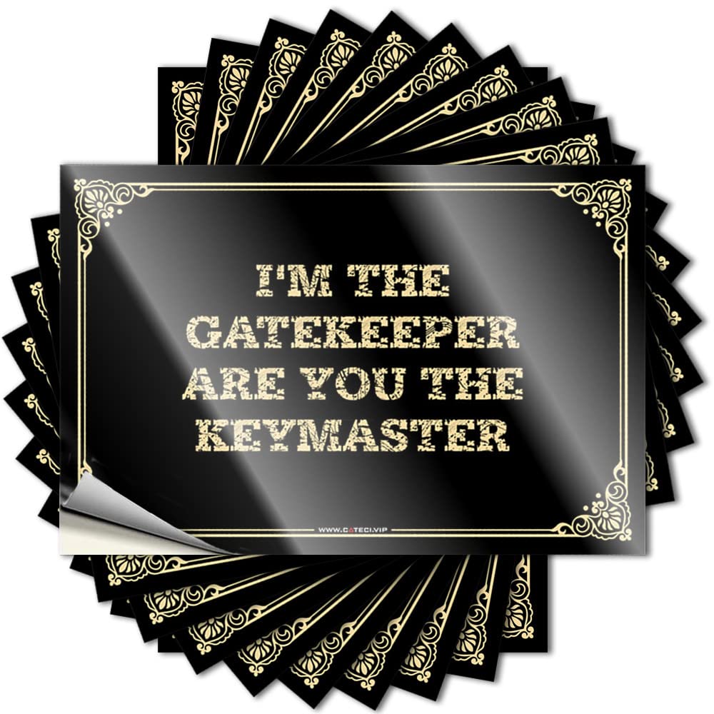 Decorations for The Kitchen Farmers Lettering Sticker - I'm The Gatekeeper are You The Keymaster Window Waterproof Vinyl Sticker(6X9CM)