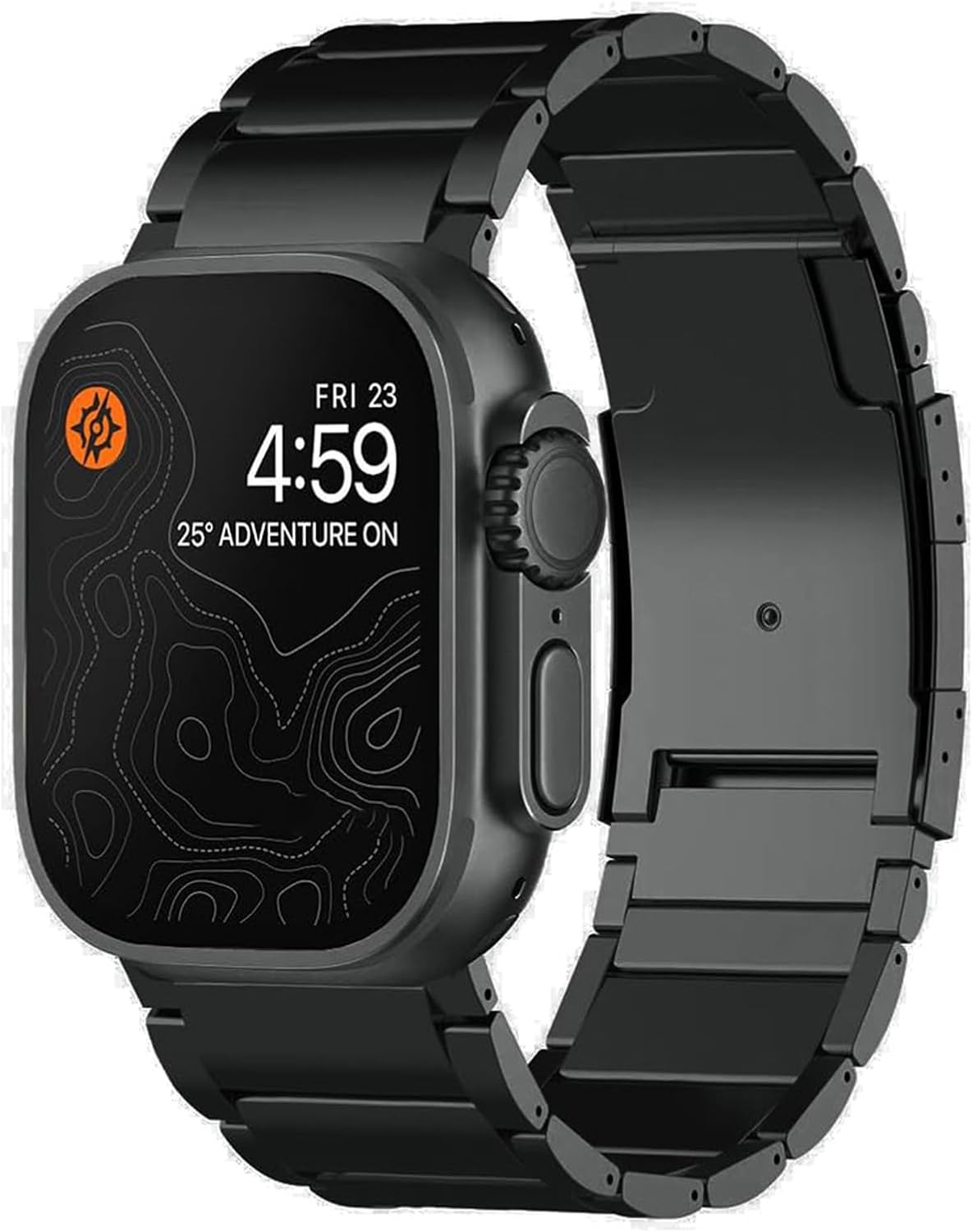 Compatible with Apple Watch Band 49mm 45mm 44mm 42mm 41mm 40mm 38mm, Genuine Titanium Metal Business Sports Band for iWatch Ultra 1 2 Series 9 8 7 6 5 4 3 2 1 SE