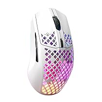 SteelSeries Aerox 3 Wireless – Mouse da gioco RGB traforato – Design ultraleggero e resistente all’acqua – Sensore ottico TrueMove Air da 18K DPI – Snow