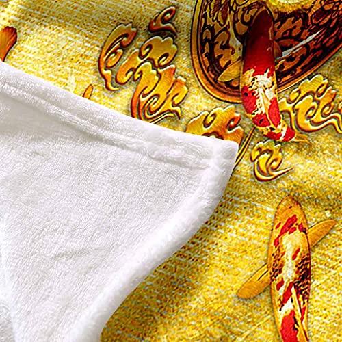 Couverture flanelle poisson doré 150x200 microfibre de luxe