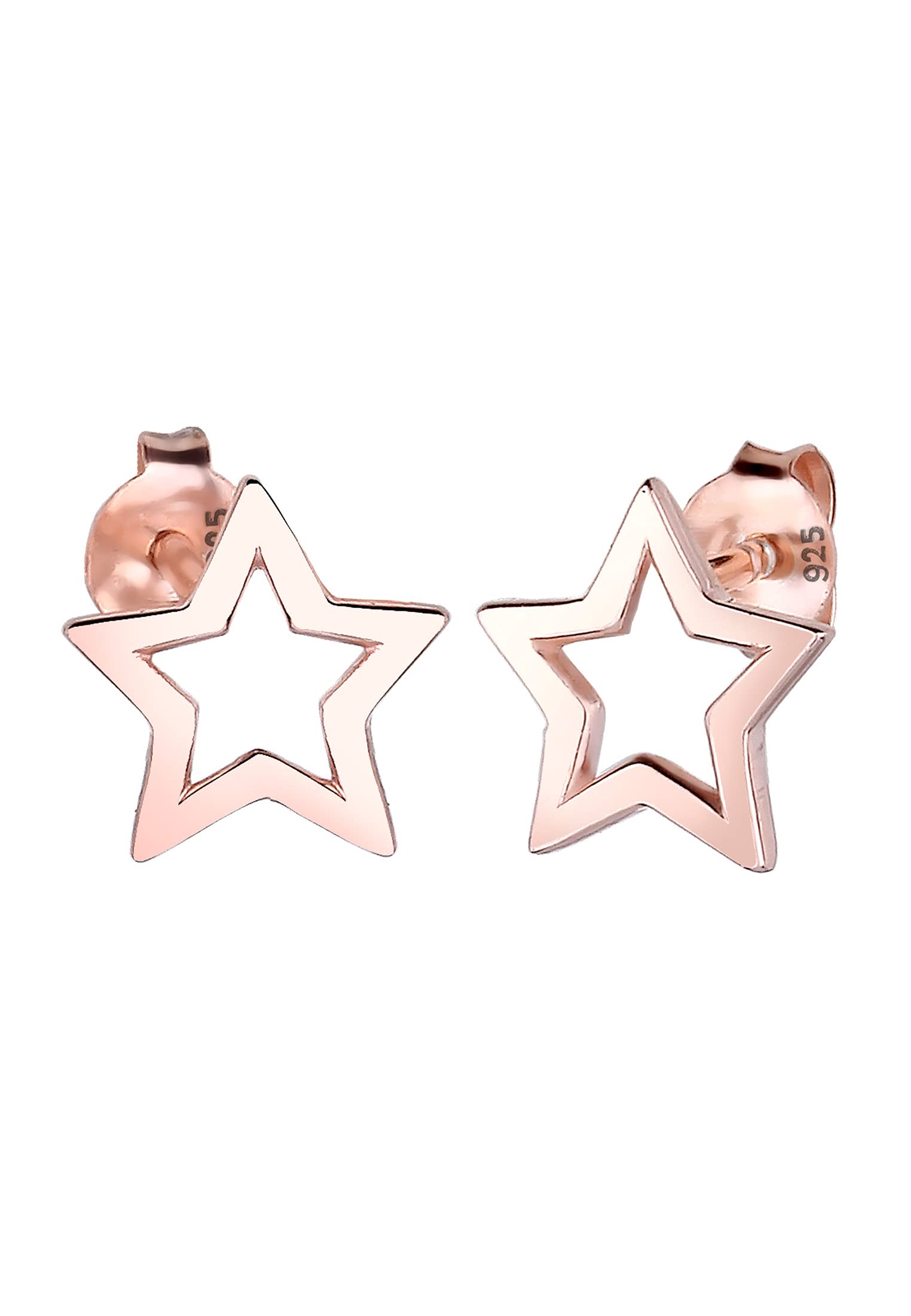 Elli Women's 925 Gold Plated Xilion Cut Stud Earrings