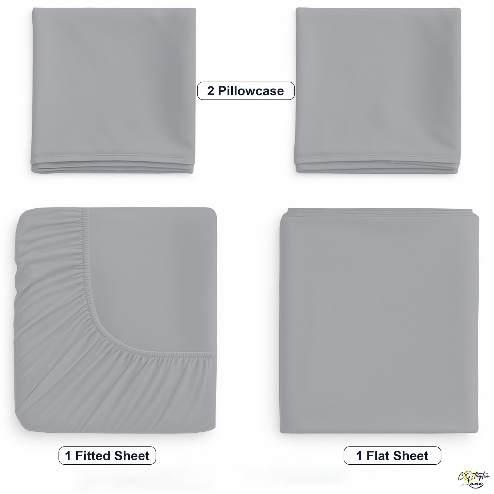 Ardenia Bedding - Juego de sábanas para Cuna (4 Piezas, 400 TC)