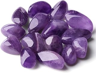 Sponsored Ad - Amethyst Tumbled Polished Natural Healing Crystals Stones Bulk Stones Crystal for Energy Reiki Tumbling Cab...