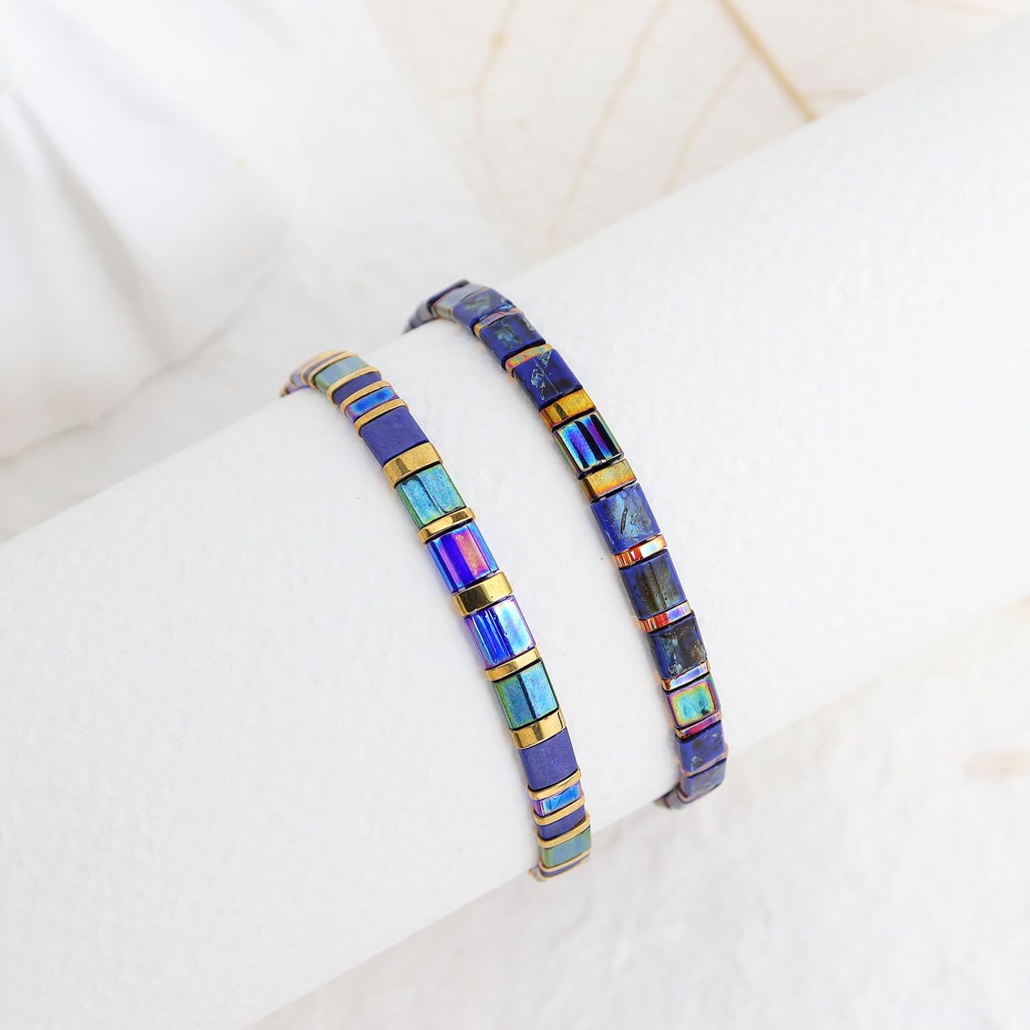 Sonateomber Tila Flat Beaded Stretch Bracelets for Women, Trendy Stackable Colorful Glass Square Beads Stack Bracelet Beach Jewelry Gift - Image 6