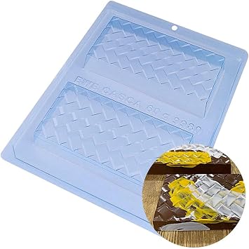 Basket Weave Pattern Bar 3-Part Chocolate Mold BWB