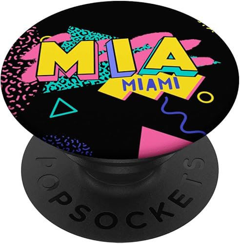 Miniatura 1 de Rad Retro Miami 90s Style MIA Florida 90s Nostalgia PopSockets Swappable PopGrip