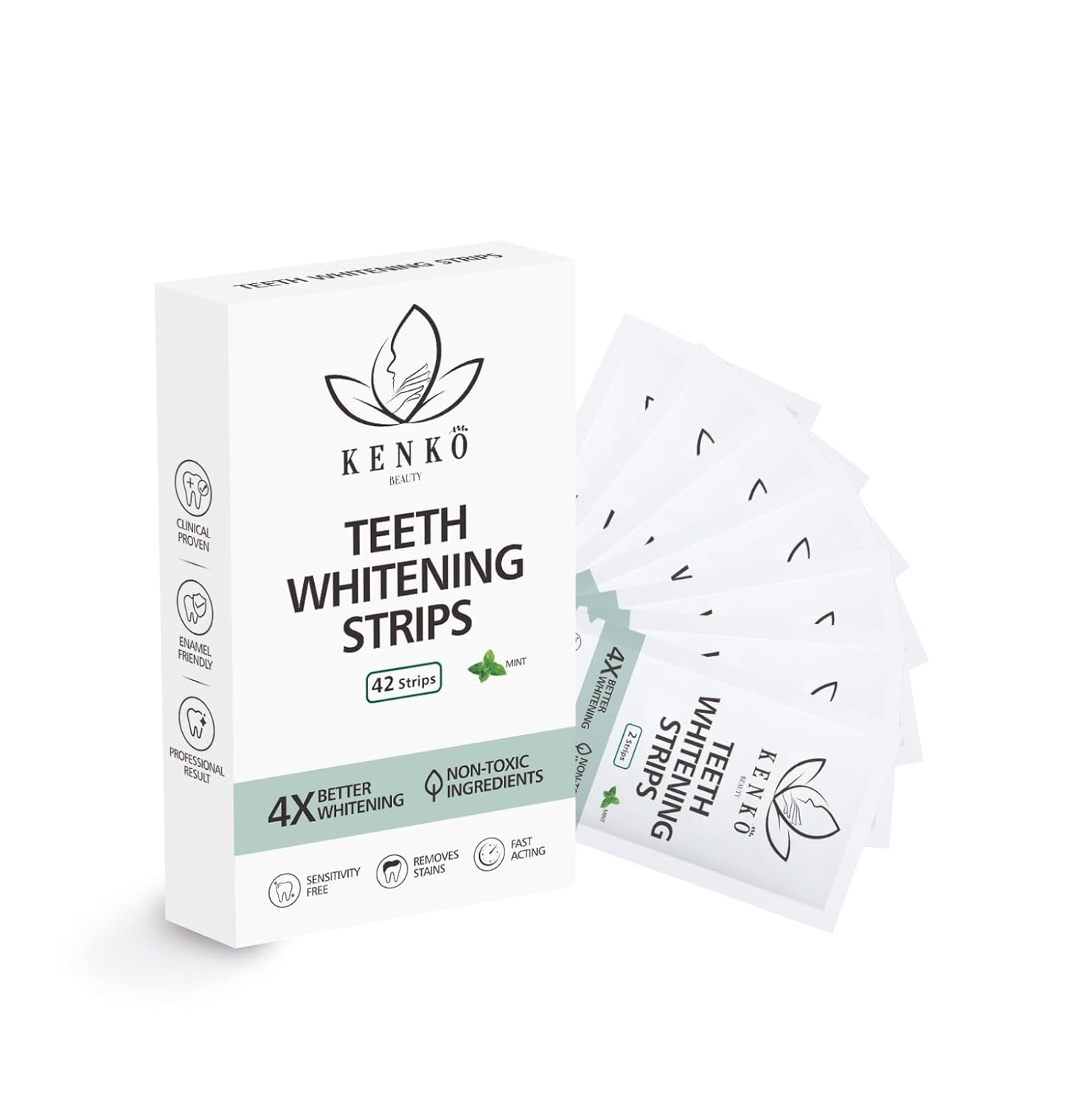 Peroxide-Free Pap Teeth Whitening 42 Strips - Professional Teeth Whitening Strips for Sensitive Teeth - Gentle on Veneers