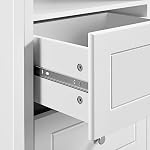 Yaheetech Nightstand with 2 Storage Compartments and 1 Cubby, Wooden Side End Table for Bedroom, Small Bedside Table for Living Room, White
