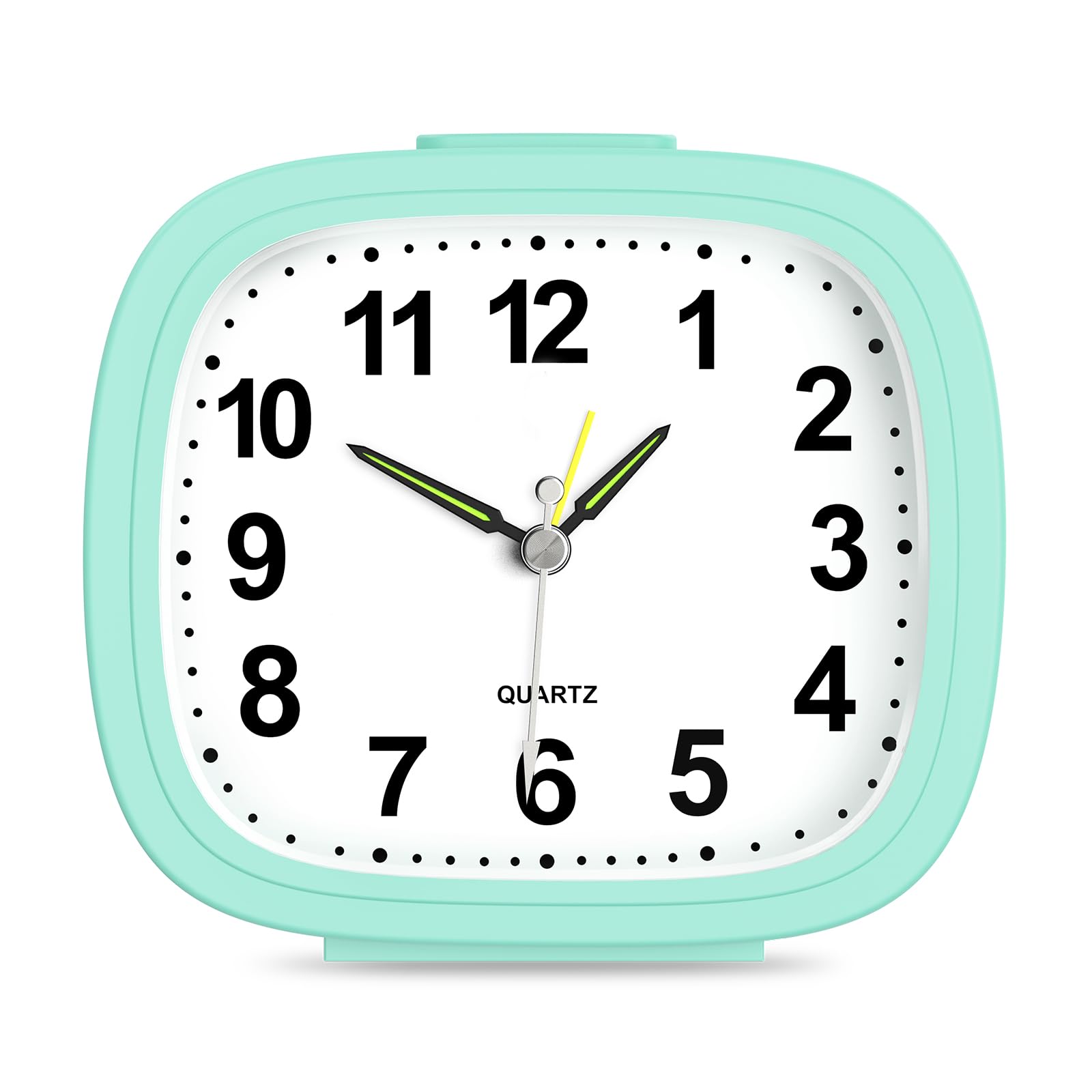 Brifit Silent Alarm Clocks, Bedside Non Ticking Travel Clocks, Battery Powered Bedside Clock with Large Display Snooze Night Light Function for Kids Heavy Sleepers Travel Bedroom Desk Easy to Read
