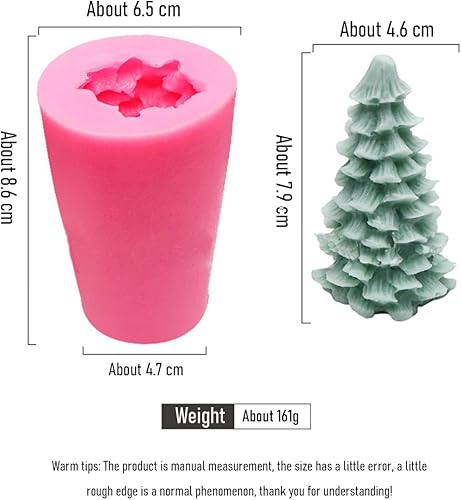 Moldes de silicona para velas de árbol de Navidad en 3D, moldes de silicona para hacer velas, árbol de pino de Navidad, moldes de jabón de silicona,