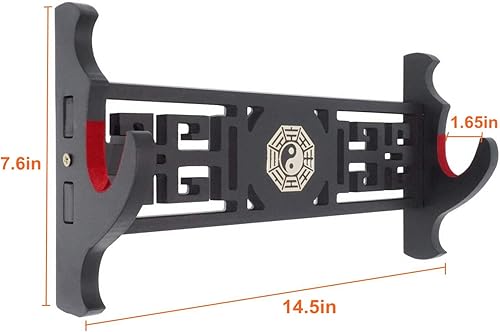 Miniatura 2 de Eforlife Soporte acolchado para montaje en pared, soporte para espada samurái, estante de exhibición chino Tai Chi Bagua estilo