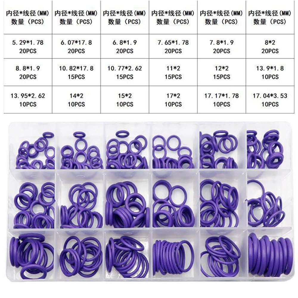 Assortiment De Joints Toriques NBR, 270 Pièces, Joint En Caoutchouc Violet, Taille 18, for Pompe À Valve, Cylindre, Étanchéité Mécanique