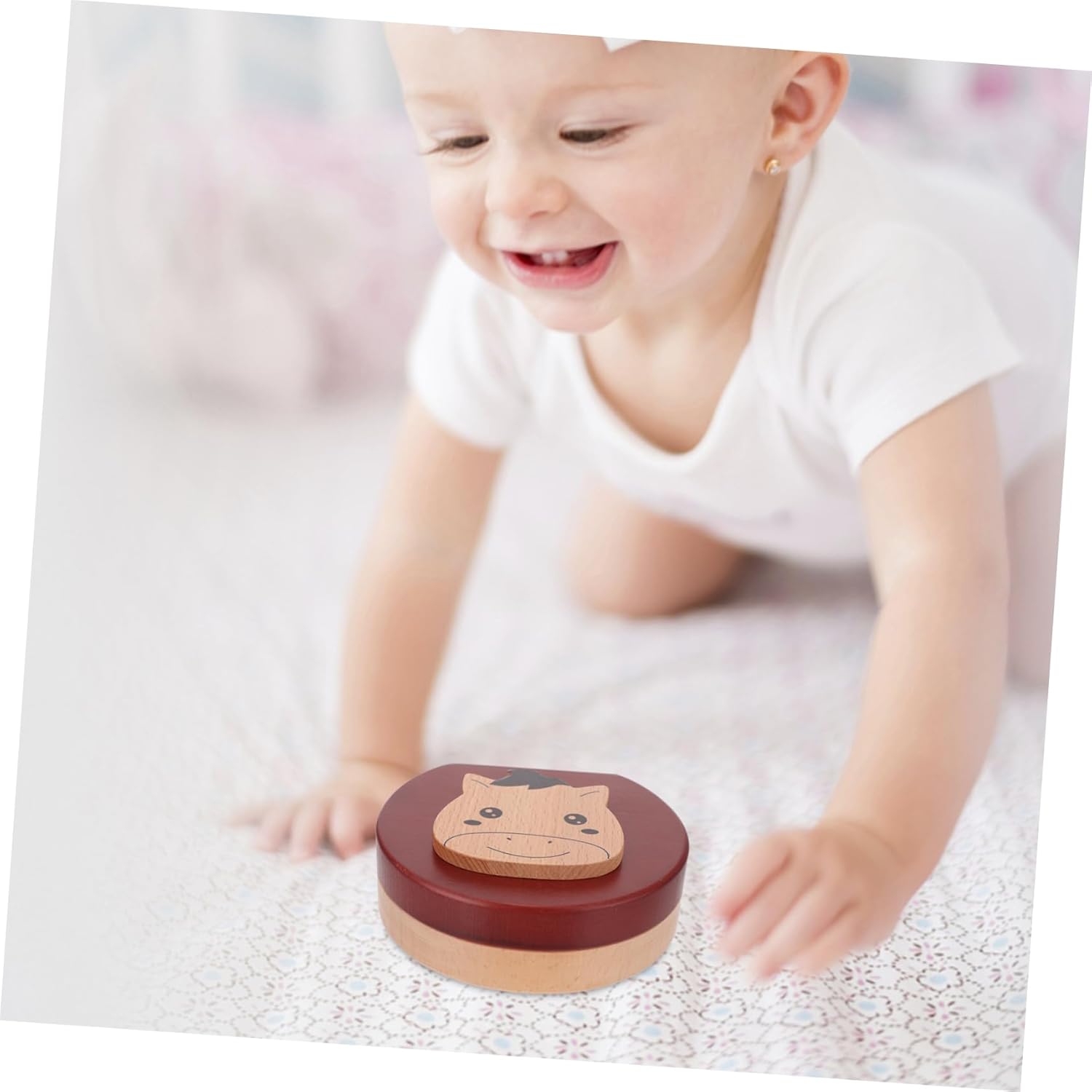 LIFKOME Wooden Baby Tooth Box Children's Tooth Holder Baby Tooth Keepsake Case Tweezers Set