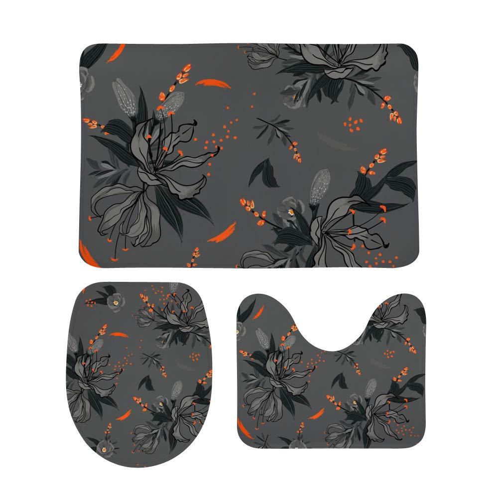 Tapis de bain motif floral Ruchen pour une décoration de salle de bain cocooning