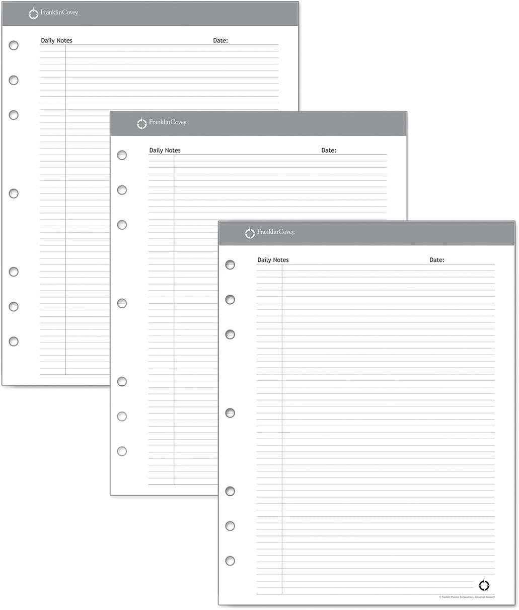 FranklinCovey - Universal Portfolio Notepads for FranklinCovey Planners | Lined Pages - Functional Pad for Note-Taking (Monarch, 3 Notepads)