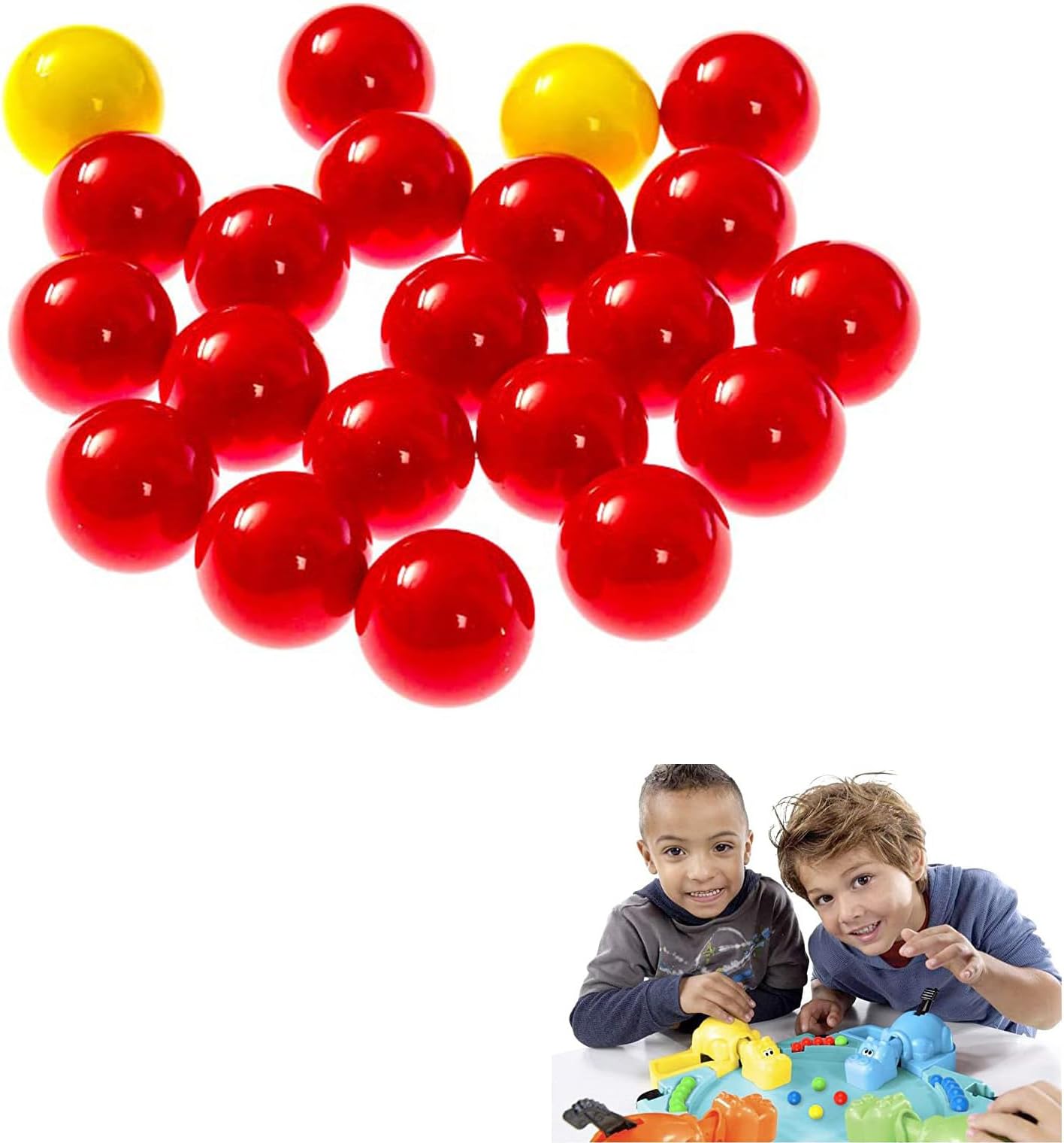 21Pcs Hungry Hippo Balls Kids Board Marble Games Ball,Travel Pop Game Hungry Hippos Pinball Fit 4 Year up Age for Boys Outdoor,Car,Garden,Families,Camping Entertainment Gaming Player of Replace Parts