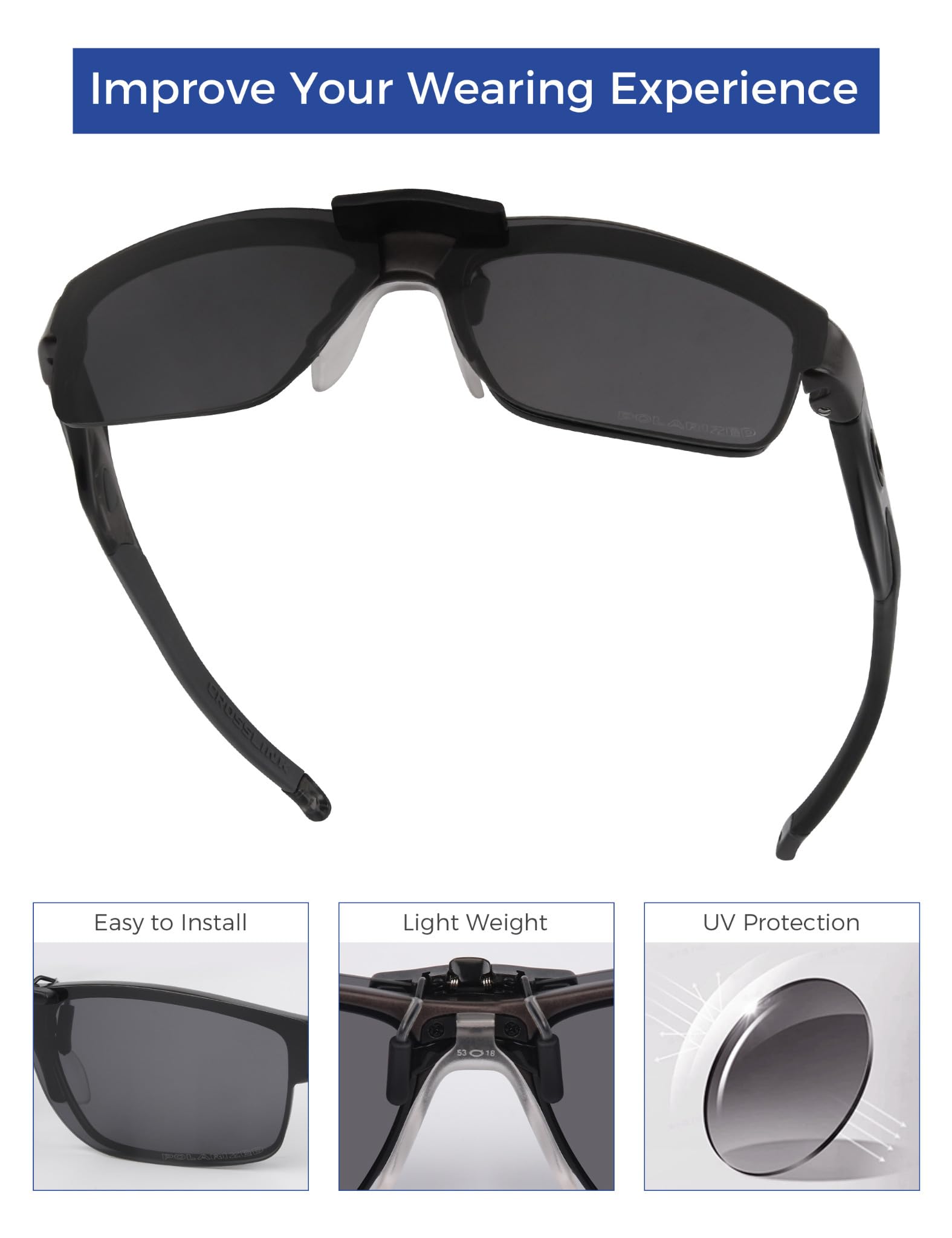Amazon | HILEEN 偏光クリップオンサングラス Oakley Crosslink OX3128