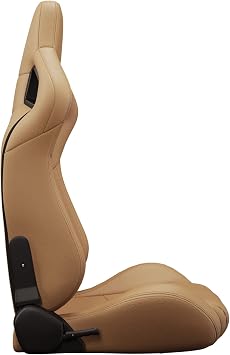 2 Pcs Car Racing Seats, PVC Leather Bucket Seats, Sports Seats, Beige