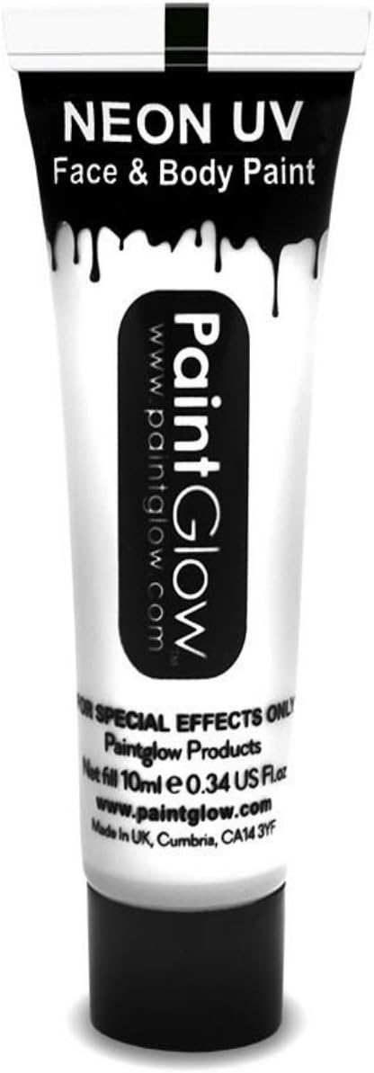 White UV Neon Body & Face Paint 10ml Parties, Festivals Nights Out